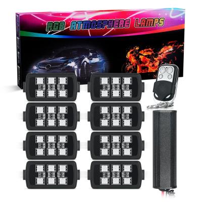 China Customize All Motorcycle MICTUNING Multicolor RGB Smart Remote Controller 8pcs Underglow Neon RGB Strips Led Rock Light for sale