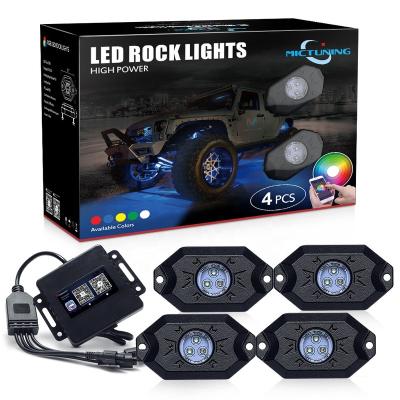 China MICTUNING Cm 4 Car Pods Music APP Controller Colorful Work Light RGB Led Rock Light Kit For Offroad 4x4 Cars for sale