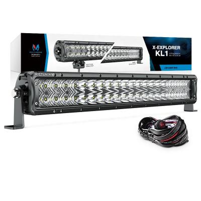 China Mictuning Aluminum Explorer KL1 22 Inch Combo Sharkteeth LED Light Bar With Side And Bottom Brackets For Offroad for sale