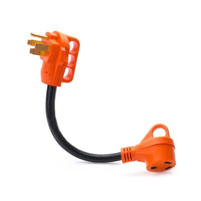 China LED Indicator MICTUNING 18Inch 50A Male To Female 30A Dogbone Heavy Duty Cord RV Electrical Adapter With Handle for sale