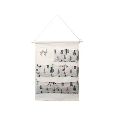 China Wholesale Price Fasion Cotton Cloth Cabinet Viable Organizer Hanging Storage Bag With Folding For Toiletries for sale