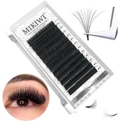 China Glitter & Wholesale easy individual pbt Shimmery Shimmery Wholesale Shimmery Easy Fan Eyelash Extensions OEM Eyelash Fan Private Label Packaging for sale