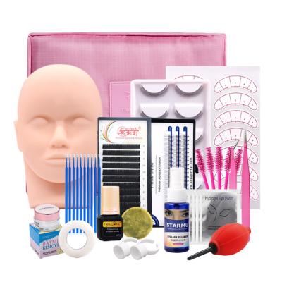 China Wholesale Natural Soft Portable Eye Lash Extension Kit Practice Eyelash Extension Starter Training Kit for sale