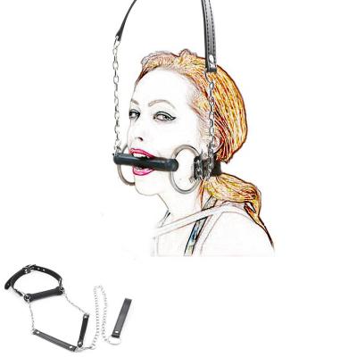 China SM Game Play Cosplay Gag Ball and Collar Made Leather Dog Bone Restraint Stick Bondage bdsm sex toys for sale