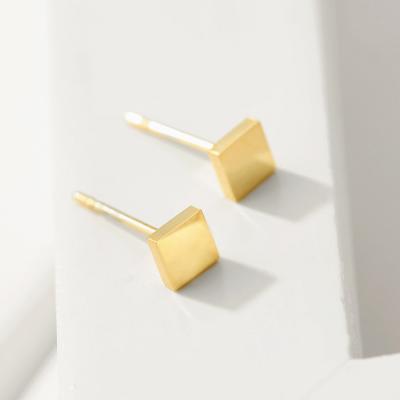 China CLASSIC cute 4mm square stainless steel stud earrings for girls simple fashion women jewelry wholesale for sale