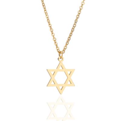 China CLASSIC Stainless Steel Star of David Kabbalah Lucky Star Charm Necklaces Pendant Jewish Magen David for sale