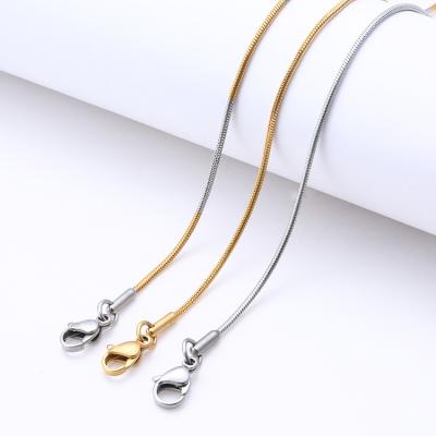 China CLASSIC Stainless Steel Snake Chain Necklace With Lobster Clasp For Jewelry Making Flexible Round Snake Necklace Chain For Men And Women for sale