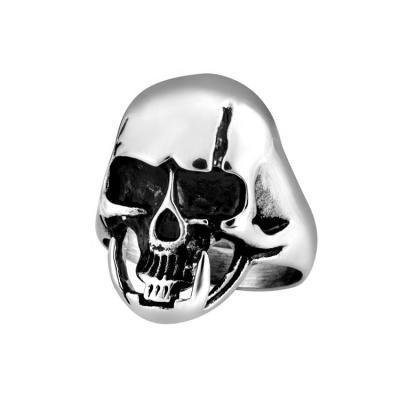 China Hot Gothic 316L Stainless Steel Hiphop Skull Ring Men's Ring Biker Style Men's Punk Ring With Scar On Forehead Men Jewelry Wholesale for sale