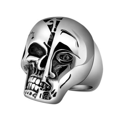 China Hiphop Classic Stainless Steel Cyclopia Skull Ring For Dishonest Hip Hop Men's Vintage Ring Jewelry Wholesale SR1036 for sale