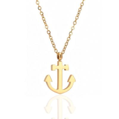 China Amazon Hot CLASSIC Tiny Anchor Friendship Chain Pendant Necklace Gold Plated Stainless Steel Anchor Sailor Necklace Sea Boat Jewelry for sale