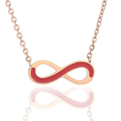 China CLASSIC High Polished Infinity Love Necklace For Women Silver Gold Enamel Infinity Necklaces Stainless Steel Pendant Love Gifts Forever for sale