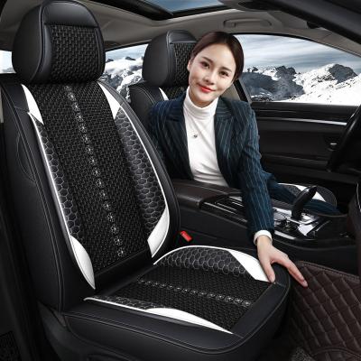 China Costom Accessories Durable Waterproof PU Leather 9pcs Universal Car Seat Cover Fashion Bag Set Luxury Fit OEM PVC Customized Logo Style Time for sale