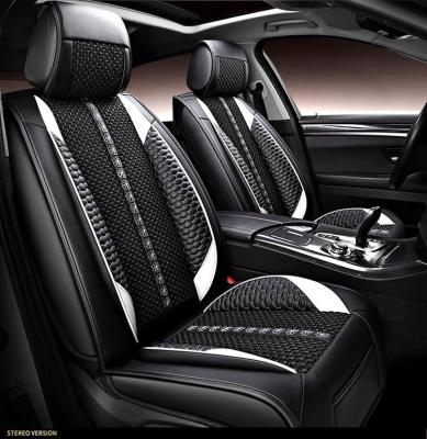 China Costom Accessories 5D Durable Waterproof Luxury Universal Fit Car Seat Cover 9pcs PU Leather Seat Cover for sale