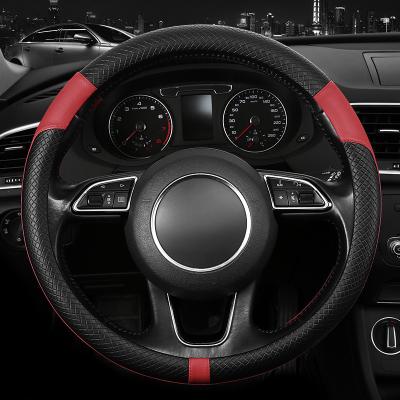 China 2021 hot sale sports stitching leather steering wheel cover for sale