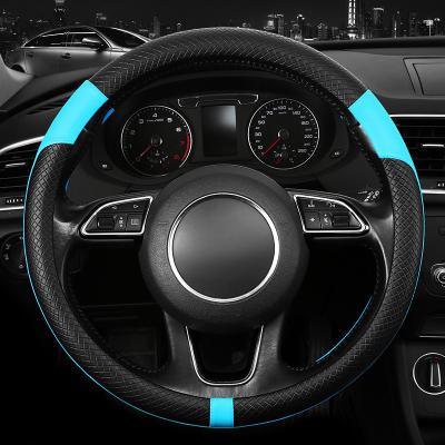 China 2021 hot sale sports stitching leather steering wheel cover for sale