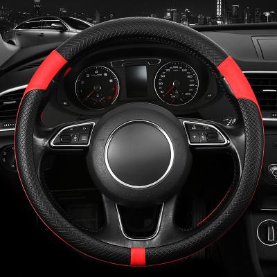 China 2021 hot sale sports stitching leather steering wheel cover for sale