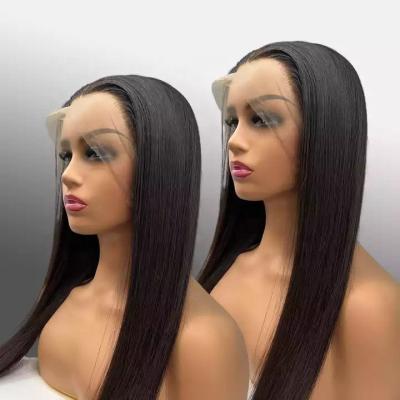 China Transparent Body Wave Hd Full Lace Hair Wig Cuticle Aligned Straight Wig, 30 40 Inch 100% Brazilian Virgin Human Hair Wig for sale