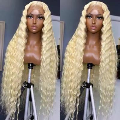 China Wholesale Body Wave 613 Deep Wave Human Hair Lace Wig,Platinum Blonde 613 Transparent Lace Frontal Wig,Virgin 13x4 613 Lace Front Wig for sale