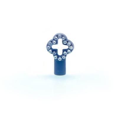 China Nickel Free Metal Rope Head Plug With Cross Pattern Diamond Rope Custom Pull Buckle Jewelry For Clothing, Shoes, Hats, Bag Hanging Bell for sale