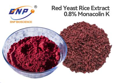 China BNP Red Yeast Rice Flour Monascus Purpureus Monacolin K 0.8% for sale