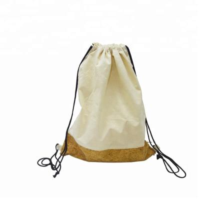 China Natural and Sustainable Vegan Eco Friendly Combine Cork Drawstring Bag for Sale for sale