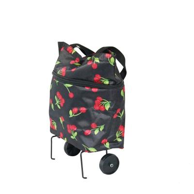 China Eco-friendly Collapsible Folding Reusable Grocery Shopping Trolley Bag Multi Function Folding Trolley Cart Cart Bags With Wheels for sale