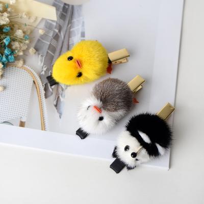 China 2021fashion party version fox headwear hairpin set small beautiful flower hairpin baby mink hair korean duck yellow for sale