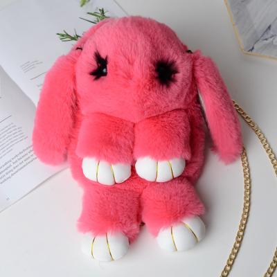 China Custom Single Diagonal Single Diagonal Zipper Anti-theft Chain Zipper Anti-theft Plush Rabbit Winter Bag Cartoon Plush Shoulder Bag Plush Cartoon Bag Opening Satchel for sale