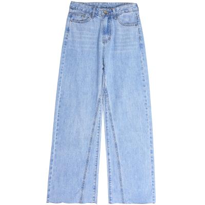 China 2021 High Waist Breathable Edition Wide Leg Denim Women's Loose And Thin Long Pants for sale