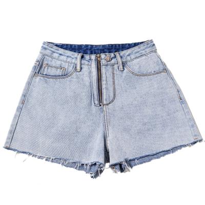 China 2021 high waist hot pants new version of breathable women's jeans shorts loose line trousers a wide for sale