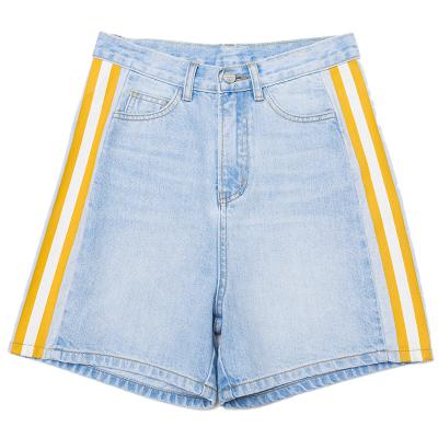 China QUICK DRY denim shorts for 2021 new summer women's thin casual medium pants straight fit elastic half pants women's loose fit short jeans for sale