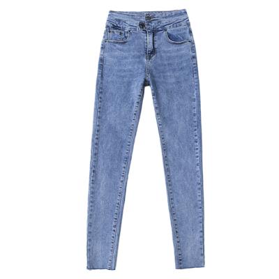 China High Waist Solid Color Pants Women Breathable Custom Elastic Stretch Jeans Women Pencil Pants Skinny Jeans for sale