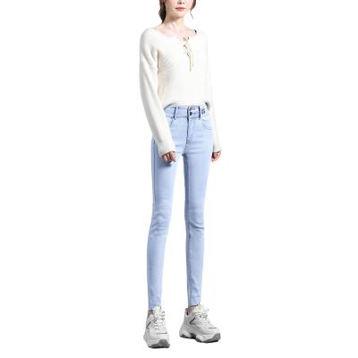 China High Waist Solid Color Pants Women Breathable Hot Elastic Stretch Jeans Women Pencil Pants Skinny Jeans for sale