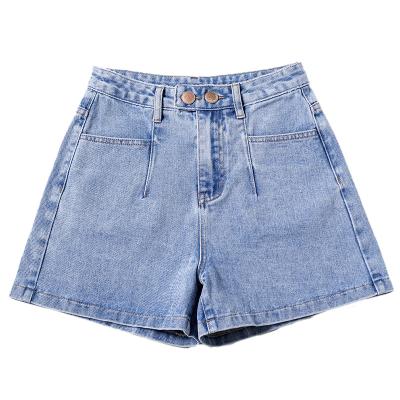 China Spring 2021 Breathable New Denim Shorts Women's Wide-Leg Pants Loose Thin Slimming High Waist for sale