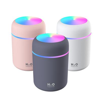 China Purify Cool Room LED Mini Air Humidifier Mist 300ml H2o Humidificador USB Car Air Humidifier Portable Ultrasonic Aroma Diffuser for sale