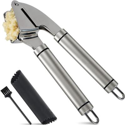 China Durable Wholesale Dishwasher Safe Rustproof Premium Press, Stainless Steel Meat Grinder, Garlic Crusher and Peeler Set for sale