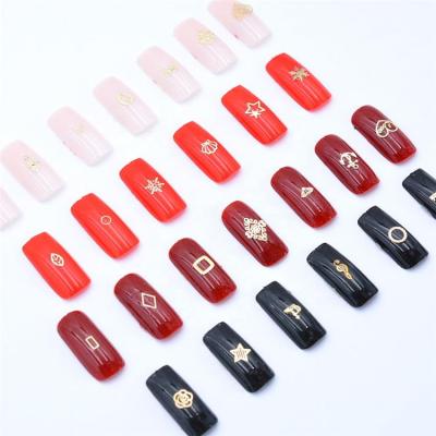 China Romantic Nail DIY 26 Designs Gold Metal Slice Festival Holiday Finger Decoration Rain For Nails Hollow Out Glitter Metal Slice For Nail Art Decoration Supplies for sale