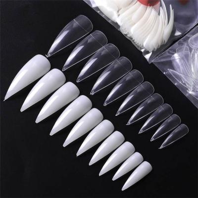 China Easy Apply Wholesale 500 Pcs Half False Coffin Cover Long Artificial Nail Tips for sale