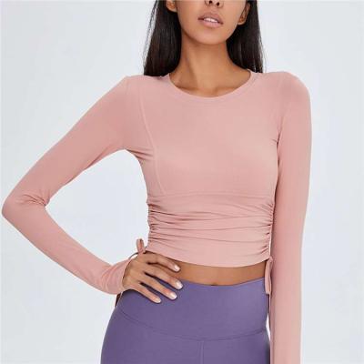 China Factory Wholesale Breathable 2021 Sleeve Women Yoga Activewear Crop Long Tops Sports Gym Clothes for sale