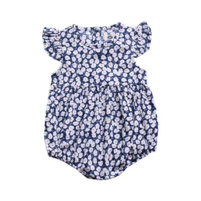 China Free Sample Safe/Breathable/Washable/Durable Newborn Infant Princess Outfits Sunsit Boutique Baby Onesie 2021 Summers Cotton Cute Ruffle Sleeveless Jumpsuit for sale