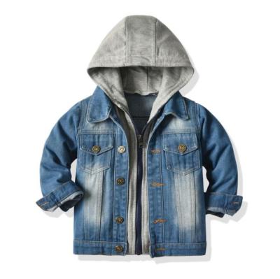 China Free Sample Autumn Baby Little Boy Outwear Kids Hoodie Sustainable Jean Coats Top Denim Toddler Jacket for sale