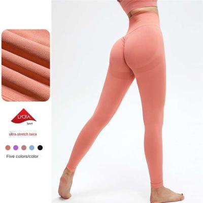 China Factory Wholesale Custom Logo Tight Women Fitness Super Comfortable Yoga Wear Anti-Static Pants High Waist Running Gaiters Sport Gym Clos for sale