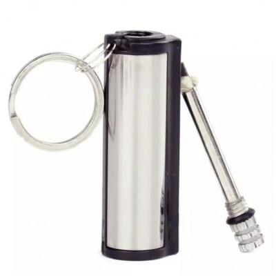 China Flint Wholesale Starter Gas Oil Flint Lighter With Metal Match Key Chain Campfire for sale