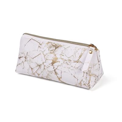 China Modern White Marble Cosmetic Bag Travel Fashion Style Wash Bag Storage Cosmetic Bag for sale