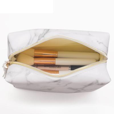 China Hot Selling PU Marble Leather Cosmetic Bag Fashion Trend Design Custom Cosmetic Bag Travel Cosmetic Bag for sale