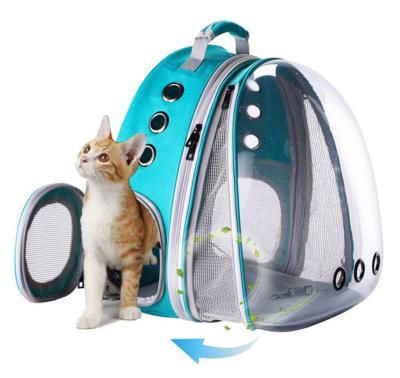 China Space Viable Window Capsule Travel Cage Breathable Expandable Pet Cat Dog Carrier Backpack for sale