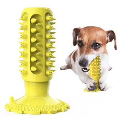 China Sustainable Dog Toothbrush Chew Toys Durable Bites Stick Natural Rubber Dental Care Oral Dogs Teeth Cleaning Toys For Medium Large for sale