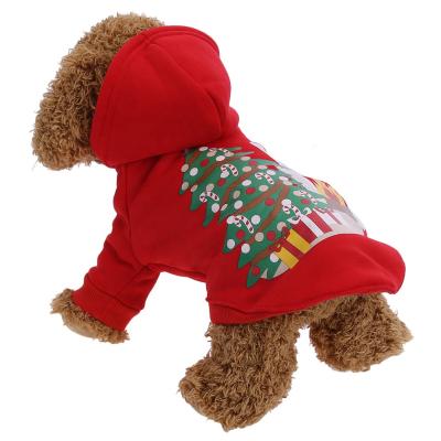 China Simply Sustainable Puppy Apparel Pet Clothes Christmas Element Hooded Cotton Dog Coat for sale