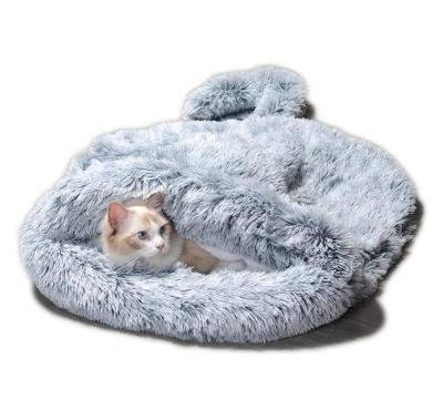 China Cute Soft Fluffy Washable Self Heating Pet Heating Sleeping Bag for Small Animals Cat Ferret Guinea Pig for sale