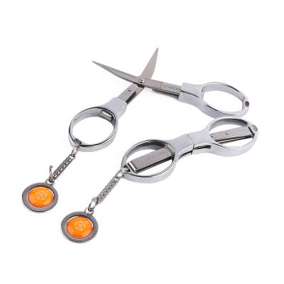 China Universal Stainless Steel High Quality Small Portable Travel Folding Cutting Scissors for sale